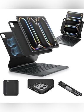 ESR Rebound Magnetic Keyboard Case 360 iPad Pro 13 M4 2024 Bluetooth Cover Black